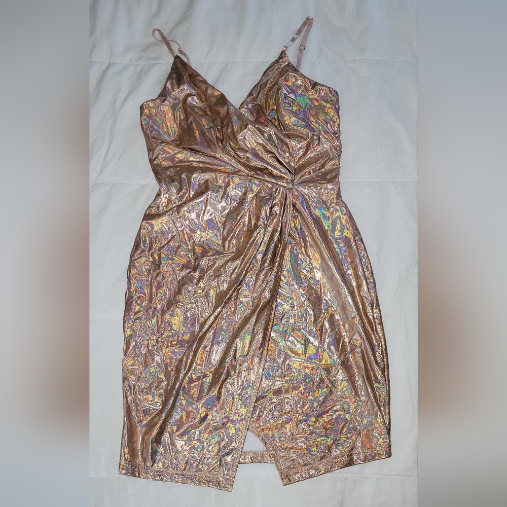 NEW FashionNova Express Yourself Hologram Dress